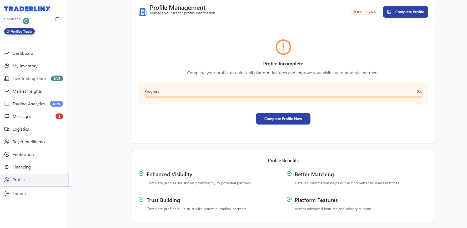 Trader Profile Management