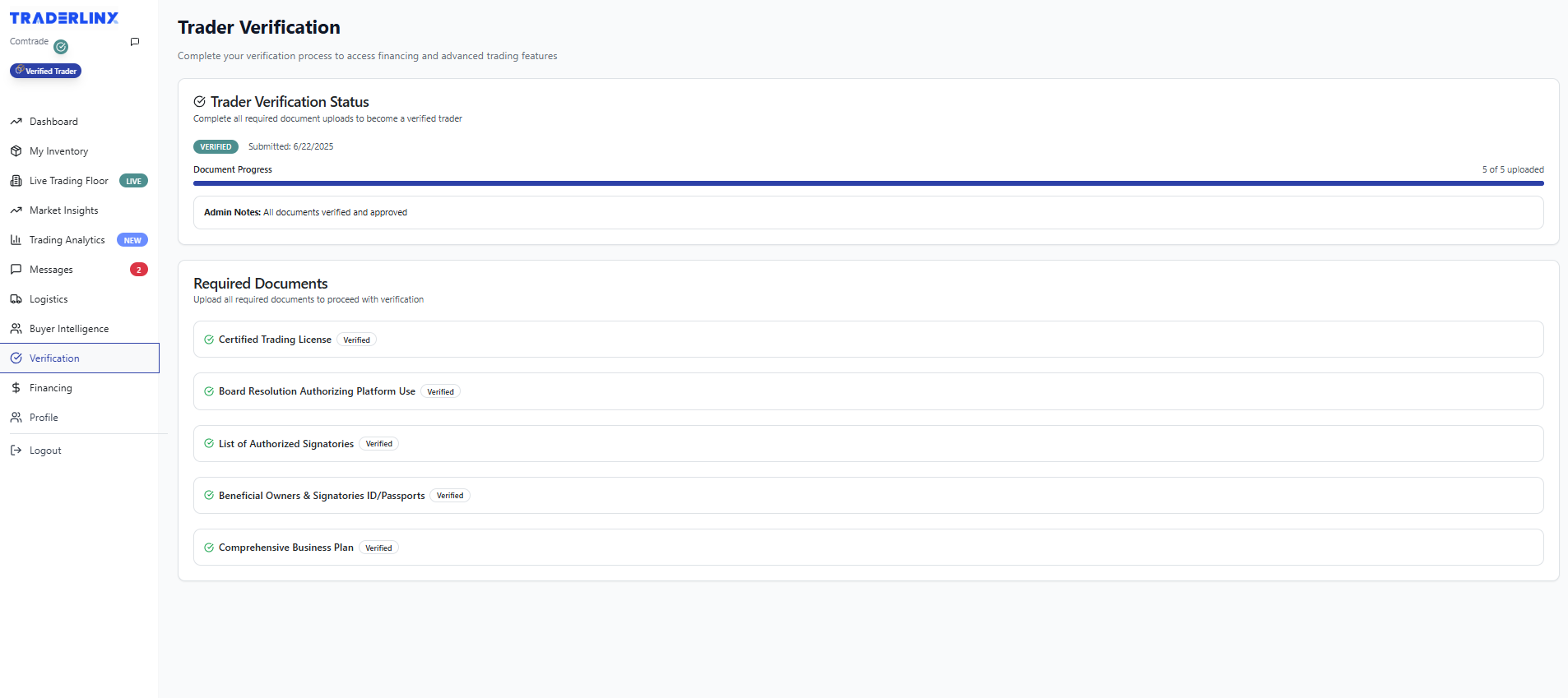 Trader Verification Dashboard